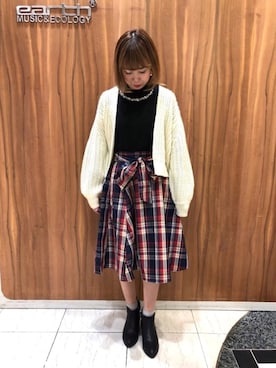 「ビジューニット」｜ひかるさん（レディース・158cm）の秋コーディネート