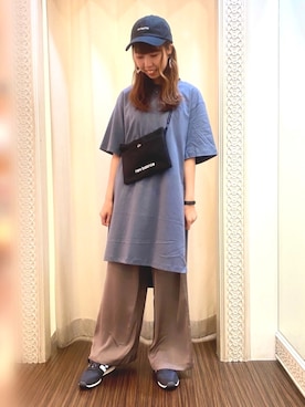 「NEW BALANCE（ニューバランス）のアイテム（帽子）」を使った、ひかるさん（レディース・158cm）の夏コーディネート