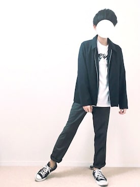 「ARMANI EXCHANGE（アルマーニエクスチェンジ）のアイテム（スラックス）」を使った、Yumaさん（メンズ・170cm）の春コーディネート