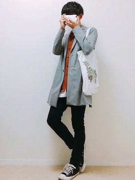 「秋のブラウンスタイル」｜「アイテム（チェスターコート）」を使った、Yumaさん（メンズ・170cm）の秋コーディネート