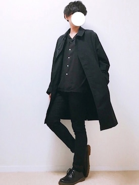 「モード系」｜「アイテム（ステンカラーコート）」を使った、Yumaさん（メンズ・170cm）の秋コーディネート