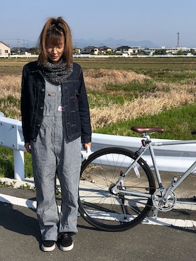 「TCB jeans（ティーシービージーンズ）のアイテム（ジャケット/アウター）」を使った、yoshinoさん（レディース・160cm）の春コーディネート