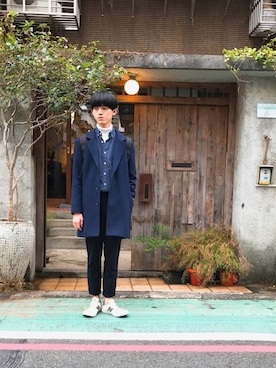「アイテム（スーツパンツ）」を使った、しゅんすけさん（メンズ・173cm・20代）の冬コーディネート