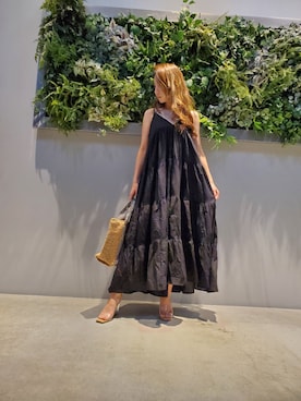 「ペーパーバッグ」｜「アイテム（ワンピース/ドレス）」を使った、oharuさん（レディース・162cm）の夏コーディネート