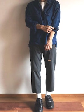 「RAGEBLUE（レイジブルー）のアイテム（シューズ）」を使った、わむう_wamuさん（メンズ・165cm）の秋コーディネート