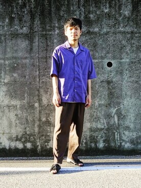「WYM LIDNM（ウィム バイ リドム）のアイテム（パンツ）」を使った、わむう_wamuさん（メンズ・164cm）の春コーディネート
