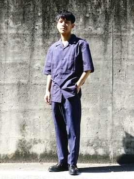 「UNIQLO U」｜「アイテム（スラックス）」を使った、わむう_wamuさん（メンズ・164cm）の春コーディネート