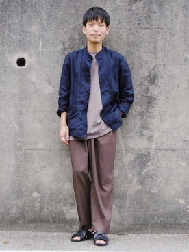 「WYM LIDNM（ウィム バイ リドム）のアイテム（パンツ）」を使った、わむう_wamuさん（メンズ・164cm）の夏コーディネート