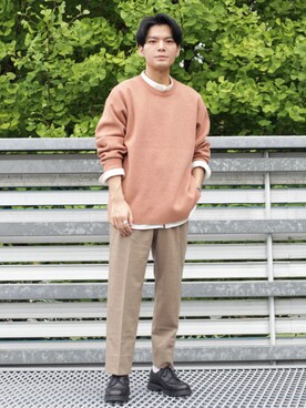「WYM LIDNM（ウィム バイ リドム）のアイテム（ニット/セーター）」を使った、わむう_wamuさん（メンズ・164cm）の秋コーディネート
