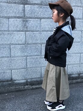 「アイテム（スカート）」を使った、あみさん（キッズ・110cm）の冬コーディネート