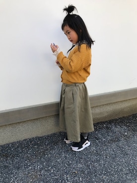 「アイテム（スカート）」を使った、あみさん（キッズ・110cm）の春コーディネート