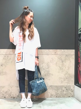 「ロングヘア」｜「アイテム（アナログ腕時計）」を使った、kecoさん（レディース・164cm）の夏コーディネート
