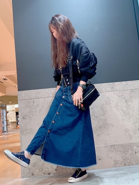 「ロングヘア」｜「アイテム（アナログ腕時計）」を使った、kecoさん（レディース・164cm）の夏コーディネート