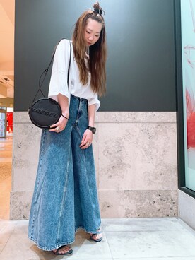 「ロングヘア」｜「アイテム（アナログ腕時計）」を使った、kecoさん（レディース・165cm）の夏コーディネート