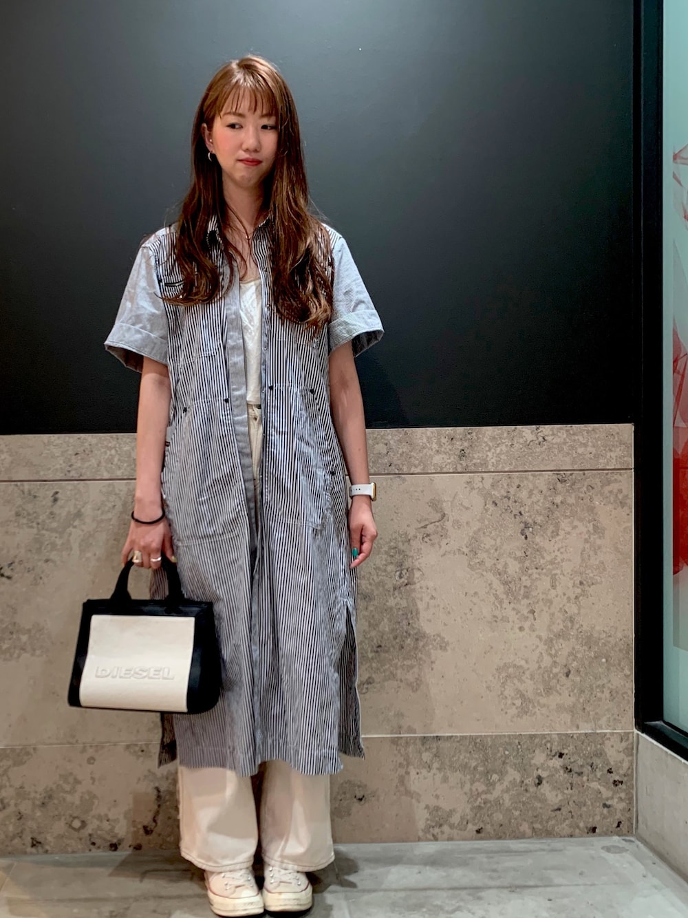 DIESEL オフショル カットソー フリル ワンピース ルーズ 個性的 DIESEL オフショル カットソー フリル ワンピース ルーズ 個性的