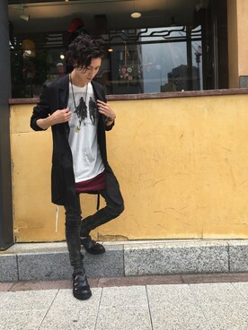 「KMRii（ケムリ）のアイテム（サンダル）」を使った、そーふぃさん（メンズ・170cm）の春コーディネート