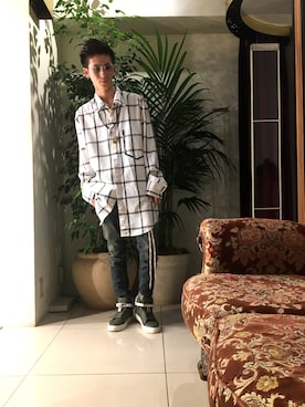 「BUSCEMI（ブシェミ）のアイテム」を使った、そーふぃさん（メンズ・170cm）の夏コーディネート