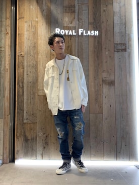 「HBNS（ハバノス）のアイテム（パンツ）」を使った、そーふぃさん（メンズ・170cm）の春コーディネート
