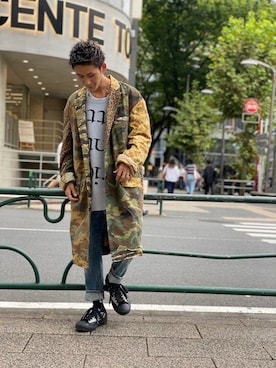 「R13（アールサーティーン）のアイテム（パンツ）」を使った、そーふぃさん（メンズ・170cm）の秋コーディネート