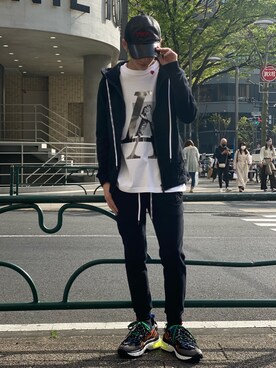 「STUD MUFFIN（スタッドマフィン）のアイテム（パンツ）」を使った、そーふぃさん（メンズ・170cm）の春コーディネート