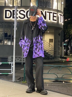「JOHN LAWRENCE SULLIVAN（ジョンローレンスサリバン）のアイテム（トップス）」を使った、そーふぃさん（メンズ・170cm）の春コーディネート