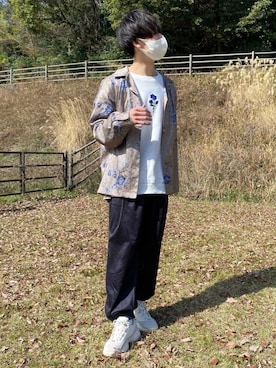 「ADRER（アドラー）のADRER バラシシュウビッグスウェット（スウェット）」を使った、iciさん（メンズ・172cm）の春コーディネート