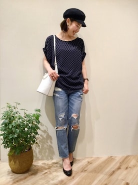 「Moname（モナーム）のアイテム」を使った、sa-kiiさん（レディース・159cm）の春コーディネート