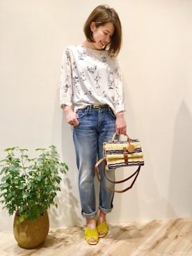 「Moname（モナーム）のアイテム」を使った、sa-kiiさん（レディース・159cm）の春コーディネート