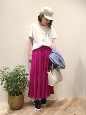「Moname（モナーム）のアイテム（トップス）」を使った、sa-kiiさん（レディース・159cm）の春コーディネート