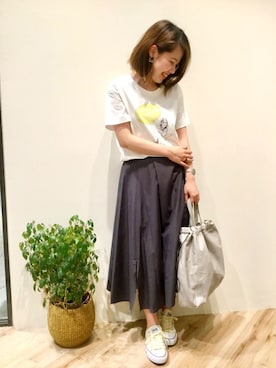 「Moname（モナーム）のアイテム（トップス）」を使った、sa-kiiさん（レディース・159cm）の夏コーディネート
