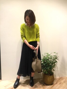 「Daniel Wellington（ダニエルウェリントン）の販売終了クラシックペティット アッシュフィールド32mm（アナログ腕時計）」を使った、sa-kiiさん（レディース・159cm）の秋コーディネート