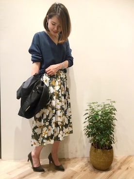 「Daniel Wellington（ダニエルウェリントン）の販売終了クラシックペティット アッシュフィールド32mm（アナログ腕時計）」を使った、sa-kiiさん（レディース・159cm）の秋コーディネート