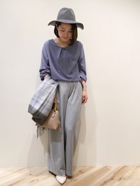 「LE VERNIS（ル・ベルニ）のアイテム（帽子）」を使った、sa-kiiさん（レディース・159cm）の秋コーディネート