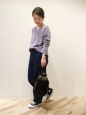 「NE QUITTEZ PAS!（ヌキテパ）のアイテム（バッグ）」を使った、sa-kiiさん（レディース・159cm）の冬コーディネート