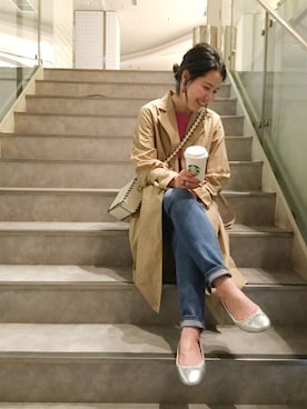 「Moname（モナーム）のアイテム」を使った、sa-kiiさん（レディース・159cm）の春コーディネート