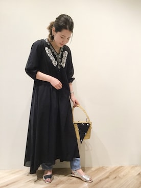 「Moname（モナーム）のアイテム」を使った、sa-kiiさん（レディース・159cm）の春コーディネート