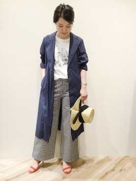 「Moname（モナーム）のアイテム（トップス）」を使った、sa-kiiさん（レディース・159cm）の春コーディネート