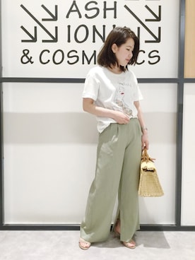 「Moname（モナーム）のアイテム（トップス）」を使った、sa-kiiさん（レディース・159cm）の春コーディネート