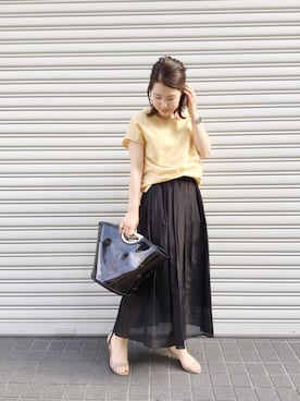 「story.（ストーリー）のアイテム」を使った、sa-kiiさん（レディース・159cm）の春コーディネート