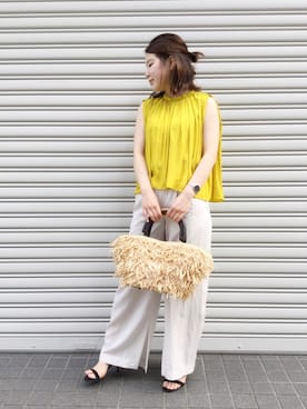 「スリムパンツ」｜sa-kiiさん（レディース・159cm）の春コーディネート