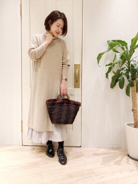 「Casselini（キャセリーニ）のアイテム（かごバッグ）」を使った、sa-kiiさん（レディース・159cm）の秋コーディネート