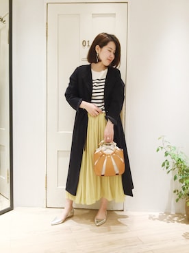 「シルバーシューズ」｜「アイテム（その他アウター）」を使った、sa-kiiさん（レディース・159cm）の春コーディネート