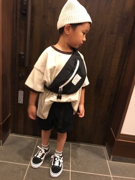 「5歳」｜「アイテム（ボディバッグ/ウエストポーチ）」を使った、saaさん（キッズ・110cm）の夏コーディネート