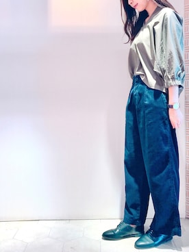 「カーキシャツ」｜やまさまさん（レディース・170cm）の秋コーディネート