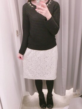 「福袋コーデ」｜「アイテム（スカート）」を使った、しらたまさん（レディース・151cm）の冬コーディネート