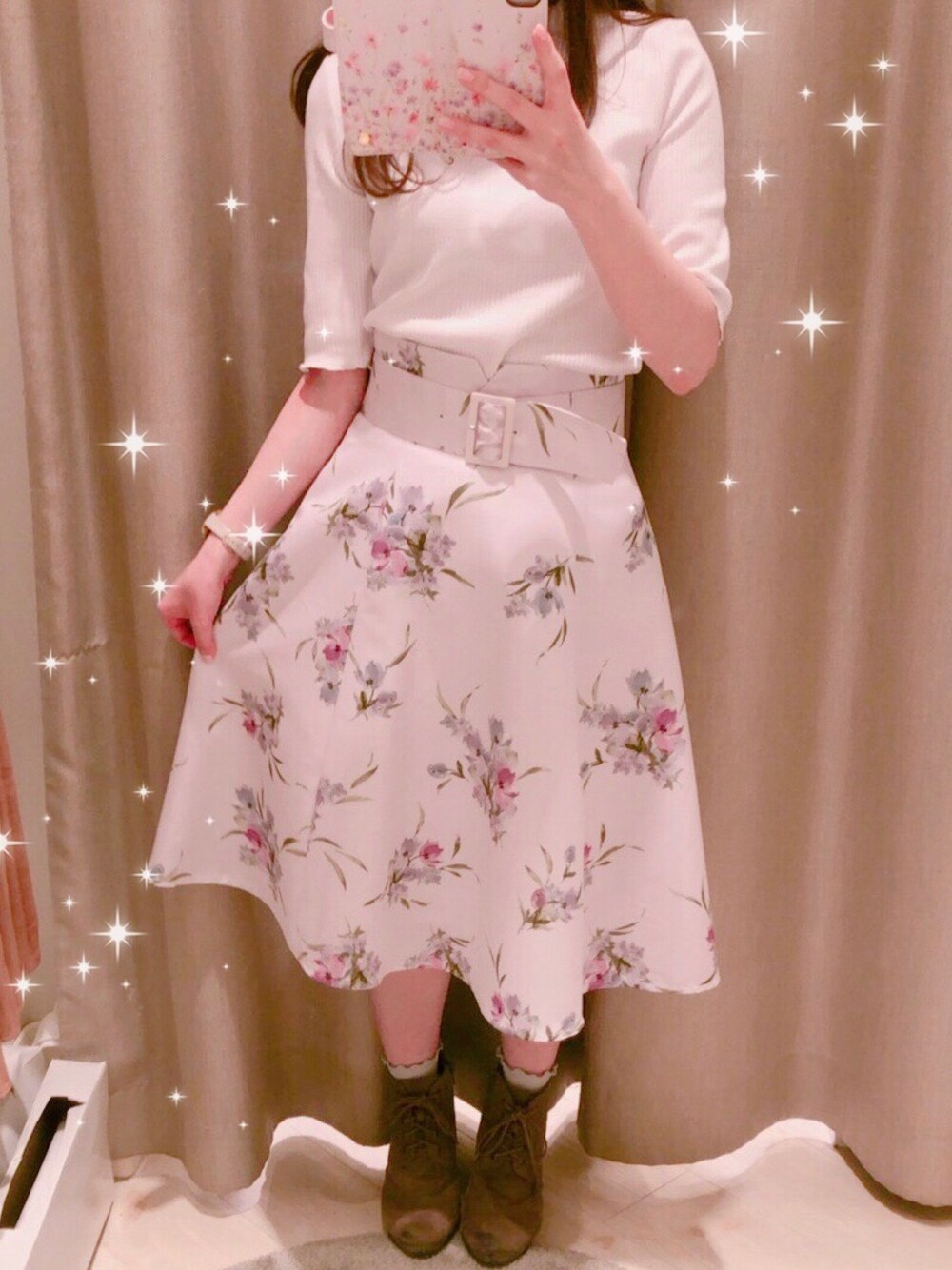 注目ブランドのギフト 【M】アプワイザーリッシェ スカート 花柄の人気 