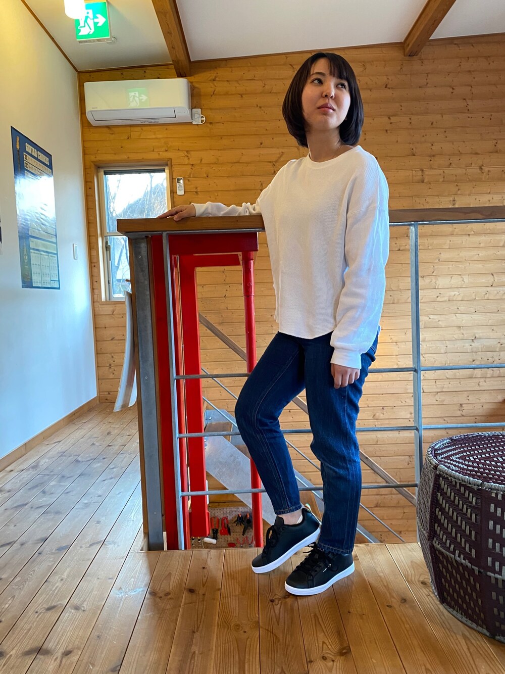 「カジュアルコーデ、ラクチンコーデ、夏、お洒落さんとつながりたい、シンプルコーデ、ブラック、軽量スニーカー、オトナカジュアル」｜「Arnold Palmerの☆BARNSsohostreer(バーンズソーホーストリート)限定☆　ARNIE`S BASIC　AP053103（スニーカー、ブラック系）」を使った、arnoldpalmer2018さん（レディース・155cm）の春コーディネートの1枚目の写真