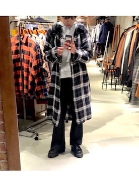 「ストリート服が好き」｜「アイテム（シャツワンピース）」を使った、OTSUMAMIさん（レディース・169cm）の秋コーディネート