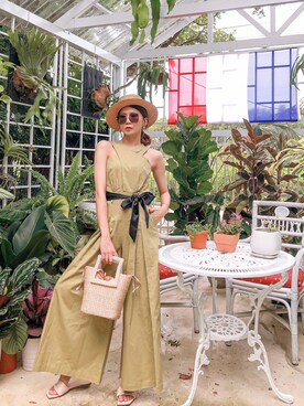 「WEAR」｜「アイテム（オールインワン・サロペット）」を使った、MIN HU’sさん（レディース・162cm）の夏コーディネート