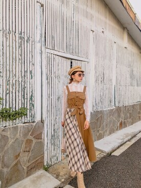 「WEAR」｜「アイテム（ワンピース/ドレス）」を使った、MIN HU’sさん（レディース・162cm）の秋コーディネート